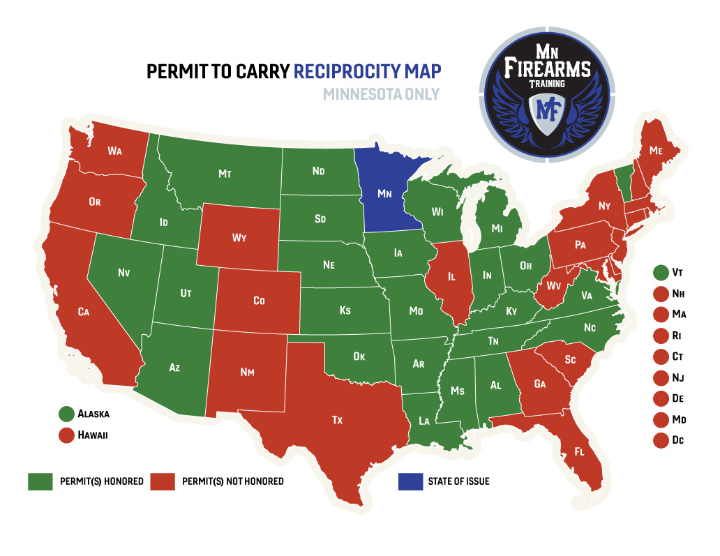 pa carry permit reciprocity map Permit To Carry Maps Mn Firearms Training