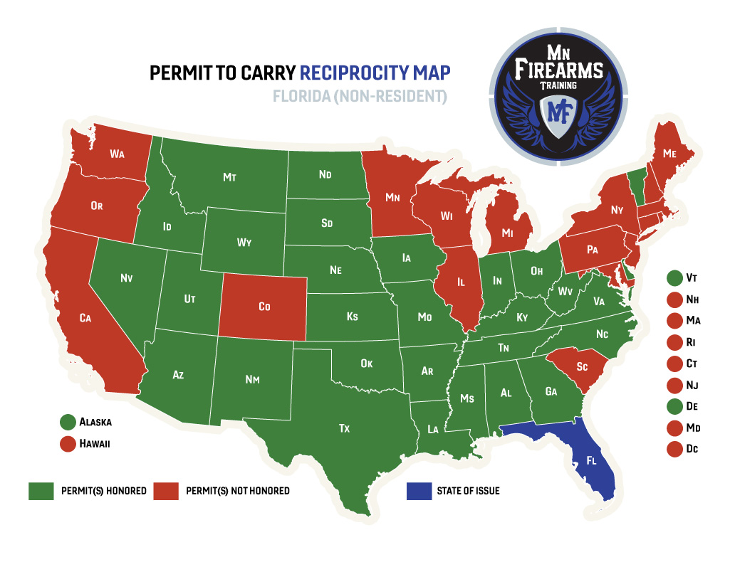 virginia ccw reciprocity map Permit To Carry Maps Mn Firearms Training virginia ccw reciprocity map