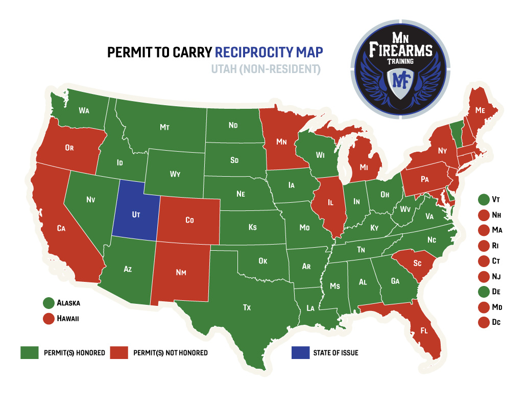 wyoming ccw reciprocity map Permit To Carry Maps Mn Firearms Training wyoming ccw reciprocity map